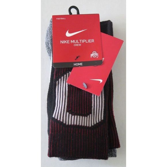 Nike DA6840 Men's Sz L Ohio State Buckeyes Home/Away Multiplier 2-Pk Crew Socks - Picture 4 of 7